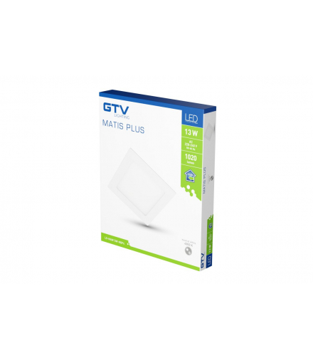 Oprawa LED MATIS PLUS typu downlight,IP44,13W,1020lm,AC220-240V,50/60Hz,120°,4000K,wpuszczana,biały GTV LD-MAW13W-NBP4
