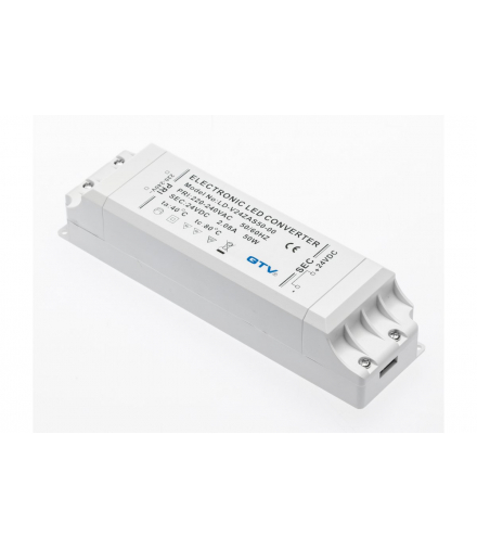 Transformator LED we: 220V-240V~50Hz. wy: 24V DC moc 50W GTV LD-V24ZAS50-00