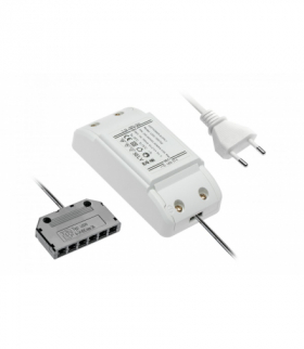 Zasilacz LED stałoprądowy 700mA, 6-21V, 15W z przewodem zasilającym i dystrybutorem GTV LD-ZASSP700C-30