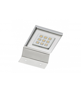 Oprawa ledowa kwadratowa na szafkę calderon, 12V, 9 led, ciepły biały, chrom GTV LD-NKW9CB-40