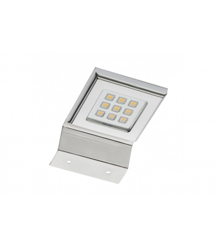 Oprawa ledowa kwadratowa na szafkę calderon, 12V, 9 led, ciepły biały, chrom GTV LD-NKW9CB-40