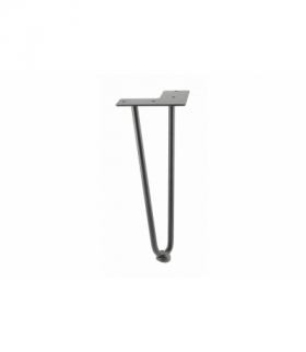 Noga hairpin ARTO ze stopką, 2 pręty, 10 x 304 mm, czarna GTV NM-ARTO-10-2R304-20M