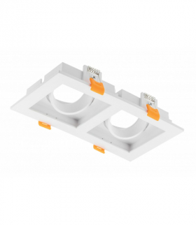 Sufitowa oprawa punktowa RUBIO, 187x102mm, IP20, kwadratowa, podwójna, biała GTV OP-RUBIOKW2-10