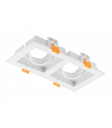 Sufitowa oprawa punktowa RUBIO, 187x102mm, IP20, kwadratowa, podwójna, biała GTV OP-RUBIOKW2-10