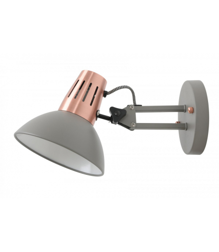 Oprawa ścienna ARTEMIA,2164 AC220-240V,50/60Hz,1*E27, max.40W, IP20, śr.16,3cm,pojedyncza szara GTV OS-ART-E27-15-DEC