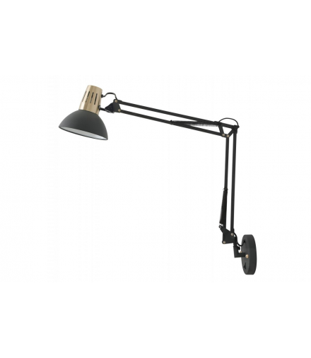 Oprawa ścienna ARTEMIA+ z włącznikiem,2270,AC220-240V,50/60Hz,1*E27, max.40W, IP20,pojedyncza czarna GTV OS-ARTW-E27-10-DEC