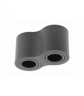 Oprawa sufitowa AVEIRO DUO, aluminium, 160x80x85mm, IP20, max 20W*2, okrągła, czarna GTV OS-AV80160OK2-00