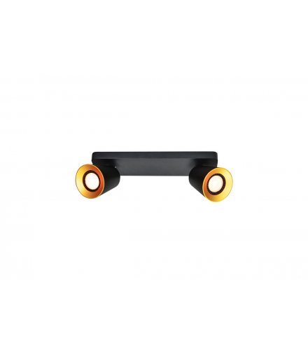 Oprawa sufitowa Elli,4557,AC220-240V, 50/60 Hz, IP 20 2*GU10 ,max. 20 W, podwójna,czarna GTV OS-ELLI-2GU10-10-DEC