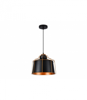 Oprawa sufitowa GOA ,3512, AC220-240V,50/60Hz,1*E27, IP20,ŚR. 32 CM,pojedyncza, czarno/złota GTV OS-GOA-11-DEC