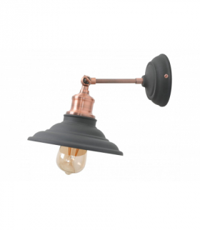 Oprawa ścienna LORET,7727,AC220-240V,50/60Hz,1*E27, max.40W, IP20, śr.20 cm,pojedyncza czarna GTV OS-LOR-E27-10-DEC