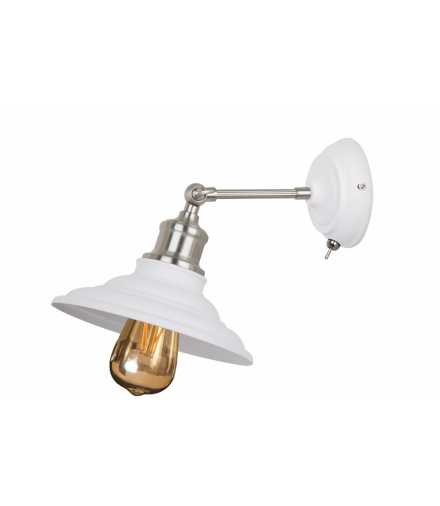 Oprawa ścienna LORET+ z włącznikiem,8267,AC220-240V,50/60Hz,1*E27,max.40W,śr.20cm,pojedyncza biała GTV OS-LORW-E27-00-DEC