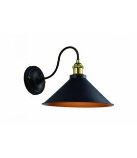 Oprawa ścienna MANI 1,4052, AC220-240V,50/60Hz,1*E27, IP20,ŚR. 22 CM,pojedyncza,czarno/złota GTV OS-MANI1-11-DEC