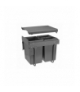 Segregator do śmieci z mocowaniem przednim na prowadnicy H45 do szafki 400mm 20l+2x10l antracytowy GTV PB-45-MF202X10-60A