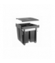 Segregator do śmieci z mocowaniem przednim na prowadnicy H45 34l+2x17l do szafki 600 mm antracytowy GTV PB-45-MF342X17-60A