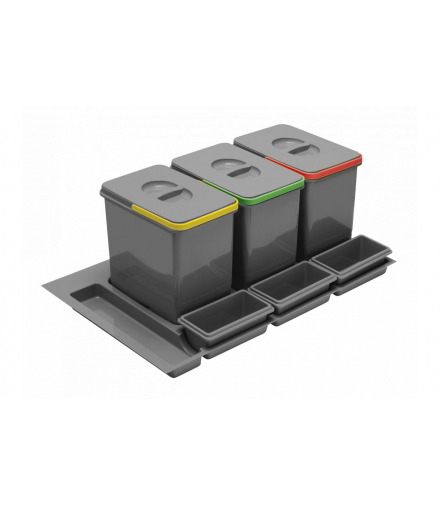 SYSTEM POJEMNIKÓW MULTINO 800 3X15L + 3 brytfanki ANTRACYT GTV PB-91634100B5V-A