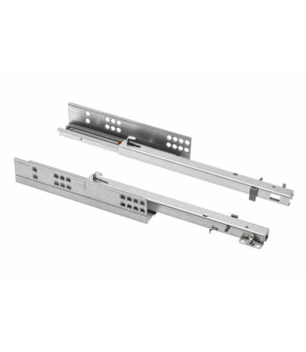 Prowadnica dolnego montażu (szybki montaż) do szuflad drewnianych ze spowalniaczem, niepełny wysuw l GTV PB-G10HX450