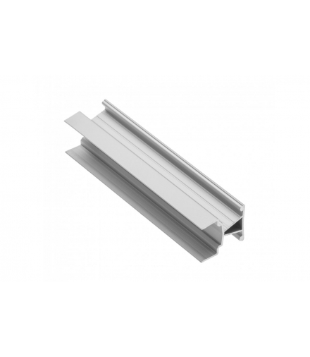 Profil aluminiowy LED przegrodowy wąski, nabijany GLAX silver PŁYTA 19mm L 3007 mm GTV PA-GLAXMNBDW3M19-AL