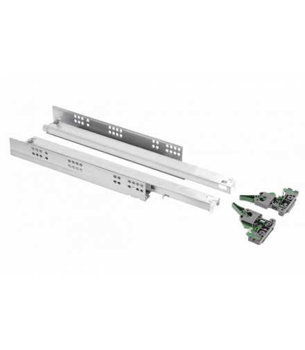 Prowadnica dolnego montażu ze spowalniaczem PRO L400, regulacja 3D, synchronizacja, płyta 18 mm GTV PB-3D0SHX18-400-PRO