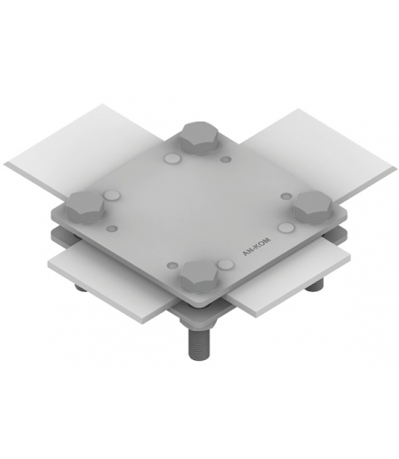 Złącze krzyżowe 2 płytki, 4xM8 , B do 50 mm /OG/ TYP AN-03C/OG/