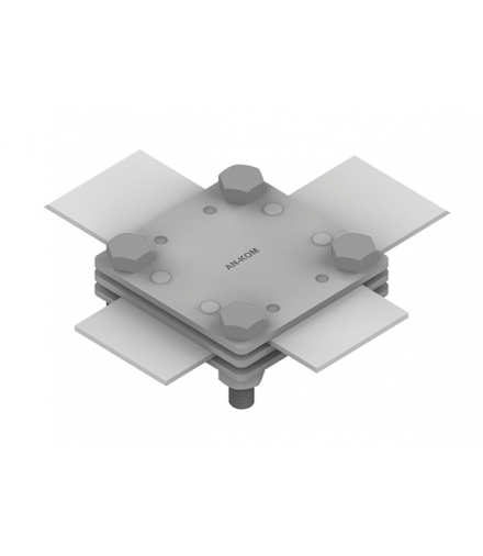 Złącze krzyżowe 3 płytki, 4xM8, B do 30 mm /OG/ TYP AN-03D/OG/