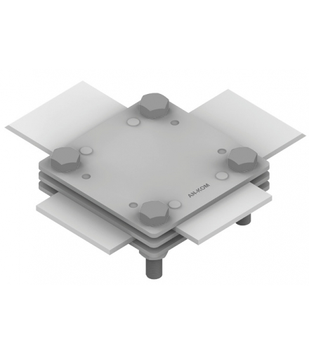 Złącze krzyżowe 3 płytki, 4xM8, B do 50 mm /OG/ TYP AN-03F/OG