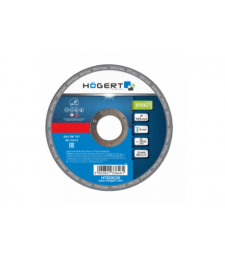 Tarcza korundowa do metalu 125 mm Hogert HT6D636