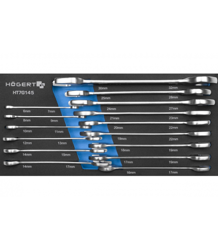 Zestaw kluczy płaskich 15 szt Hogert HT7G145