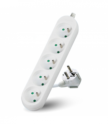 Przedłużacz LINEA 5-gniazd 1,5 metra z uziemieniem KOBI LIGHT KGLAZ5G1,5M