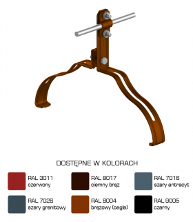 Uchwyt gąsiorowy profilowany Z-śruba WZÓR 11 H 10 cm /LA/ TYP AN-15M/LA/-N