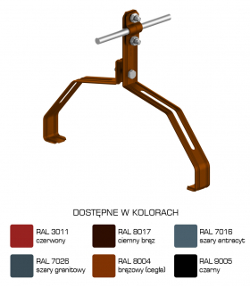 Uchwyt gąsiorowy profilowany Z-śruba WZÓR 18 H 10 cm /LA/ TYP AN-151N/LA/-N