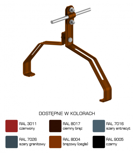 Uchwyt gąsiorowy profilowany Z-śruba WZÓR 18 H 10 cm /LA/ TYP AN-151N/LA/-N