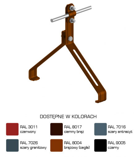 Uchwyt gąsiorowy profilowany Z-śruba WZÓR 20 H 10 cm /LA/ TYP AN-151P/LA/-N