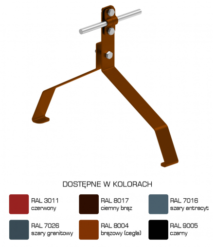 Uchwyt gąsiorowy profilowany Z-śruba WZÓR 21 H 10 cm /LA/ TYP AN-151R/LA/