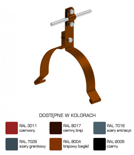 Uchwyt gąsiorowy profilowany Z-śruba WZÓR 28 H 10 cm /LA/ TYP AN-152B/LA/