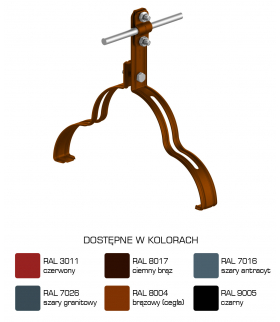 Uchwyt gąsiorowy profilowany Z-śruba WZÓR 8 H 10 cm /LA/ TYP AN-15H/LA/-N