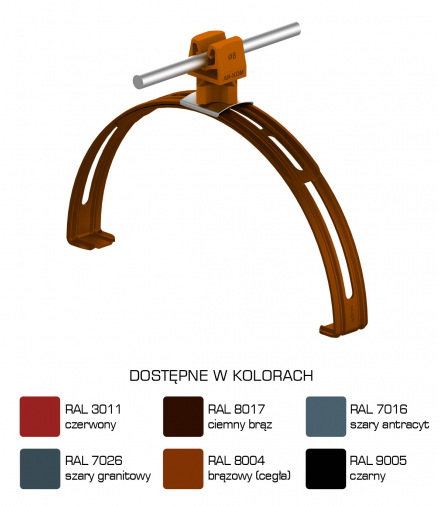 Uchwyt gąsiorowy rozsuwany Z-zatrz. H 3,5cm /LA/ brązowy TYP AN-14PN/LA/-N