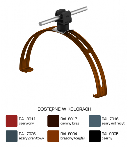 Uchwyt gąsiorowy rozsuwany Z-zatrz. H 3,5cm /LA/ czarny TYP AN-14PN/LA/C-N