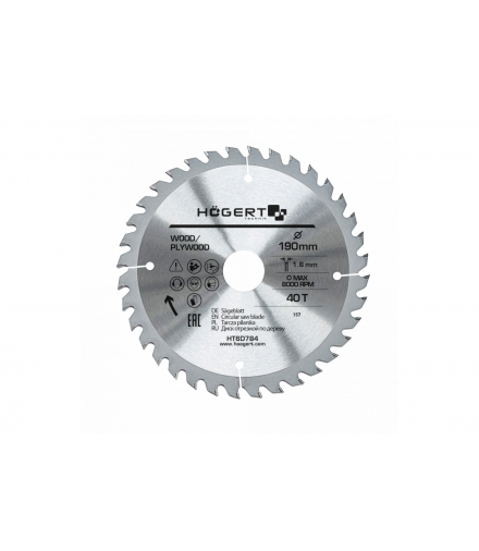 Tarcza pilarska 190x40Tx30 Hogert HT6D784
