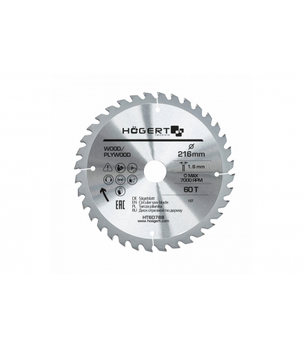 Tarcza pilarska 216x60Tx30 Hogert HT6D788