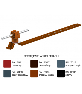 Uchwyt dachówkowy uniwersalny Z-zatrz. L 28cm,H 3,5cm /LA/ brąz TYP AN-19KPN/LA/-N
