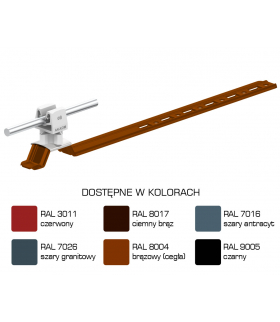 Uchwyt dachówkowy uniwersalny Z-zatrz. L 42cm,H 3,5cm /LA/ szary TYP AN-20KPN/LA/S-N