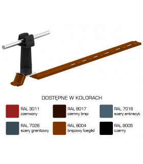 Uchwyt dachówkowy uniwersalny Z-zatrz. L 42cm,H 7cm /LA/ czarny TYP AN-20KP/LA/C-N