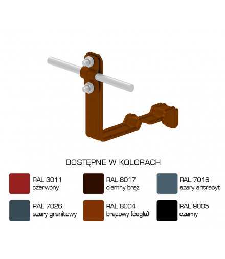 Uchwyt dachówkowy profilowany prosty Z-śr. WZÓR 1 H 10cm /LA/ TYP AN-24C/LA/-N