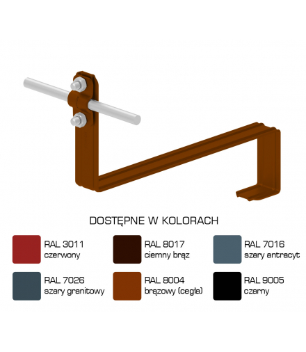 Uchwyt dachówkowy profilowany prosty Z-śr. WZÓR 10 H 10cm /LA/ TYP AN-25F/LA/-N