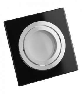 RAMKA DEKORACYJNA OPRAWY DO WBUDOWANIA MR16 KWADRAT RUCHOMA SZKŁO CZARNY ANLUX 0104016