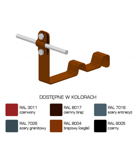 Uchwyt dachówkowy profilowany prosty Z-śr. WZÓR 11 H 10cm /LA/ TYP AN-25G/LA/
