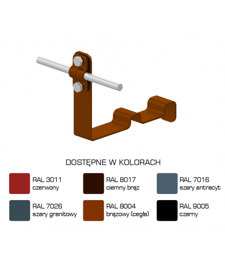 Uchwyt dachówkowy profilowany prosty Z-śr. WZÓR 18 H 10cm /LA/ TYP AN-25P/LA/