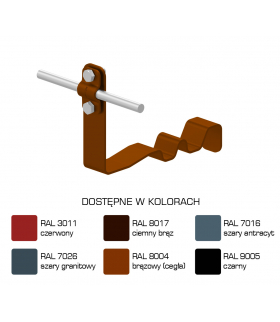 Uchwyt dachówkowy profilowany prosty Z-śr. WZÓR 2 H 10cm /LA/ TYP AN-24E/LA/