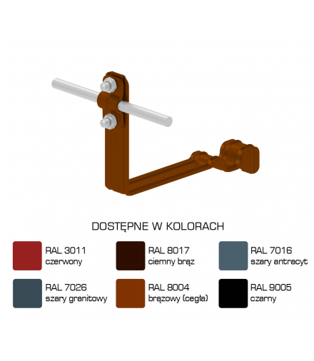 Uchwyt dachówkowy profilowany prosty Z-śr. WZÓR 20 H 10cm /LA/ TYP AN-25S/LA/-N