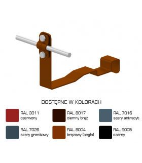 Uchwyt dachówkowy profilowany prosty Z-śr. WZÓR 21 H 10cm /LA/ TYP AN-25T/LA/